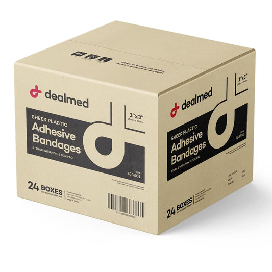 Dealmed sheer plastic bandage 1x3 close-up providing flexible protection during activity