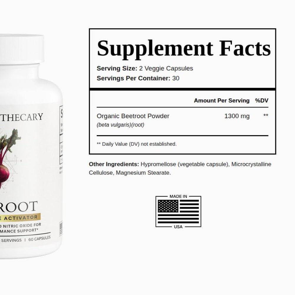 Dear Apothecary Beetroot Capsules for daily use in a bottle.