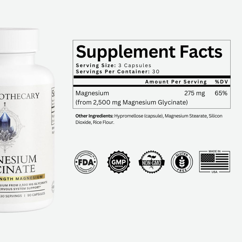 Third-party tested label confirms purity and safety of Dear Apothecary magnesium.