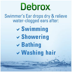 Debrox drops being applied after shower to help ears dry.