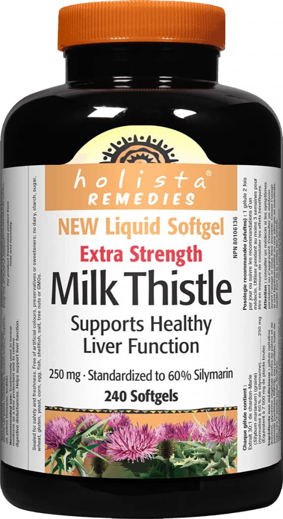 Decatela Holista Milk Thistle 250 mg softgels bottle for daily wellness
