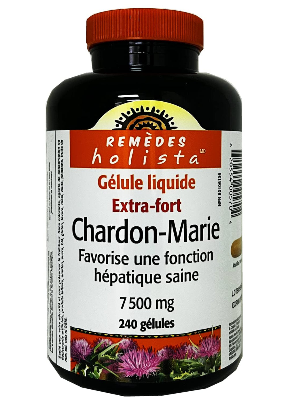 Decatela Holista Milk Thistle 250 mg softgels closeup, easy-to-swallow daily supplement