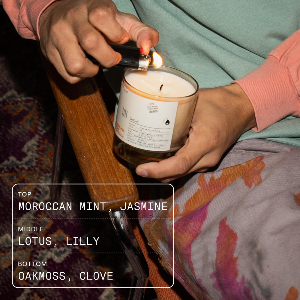 DedCool Rocco Mint candle melts into soothing massage oil for date night