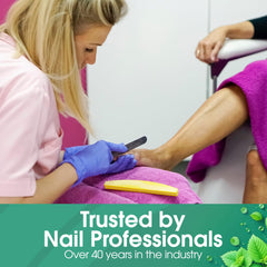 DeEnti Callus Remover cool mint scent adds refreshing spa-like feel.