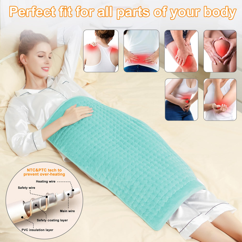 Deepsoon 20x24 pad over the shoulder delivers comforting heat for tense muscles.