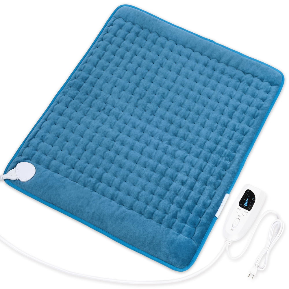Deepsoon heating pad back view with plush flannel for soothing warmth.