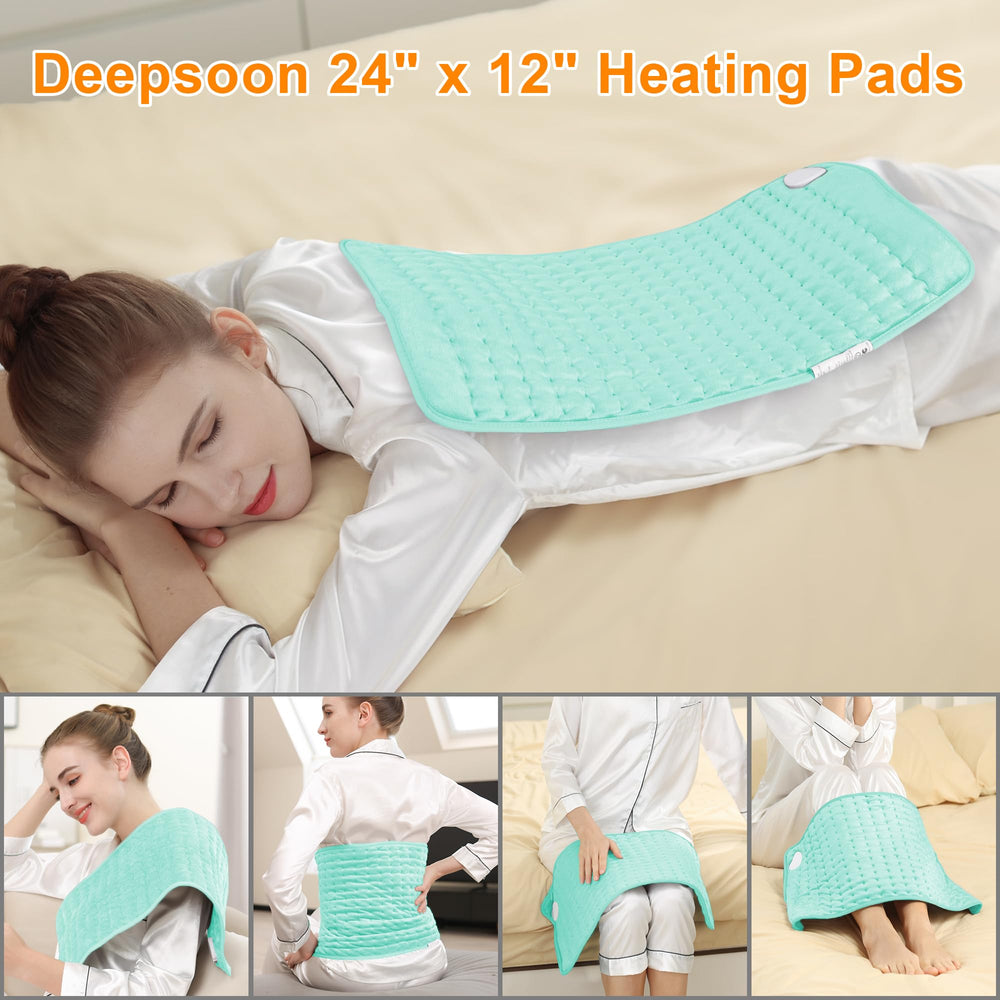 Deepsoon heating pad abdomen 12x24 delivers gentle heat for abdominal comfort.