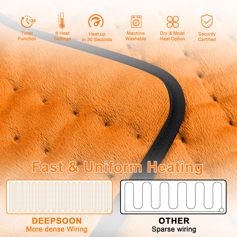 Deepsoon pad includes auto shut-off after two hours for safe use.