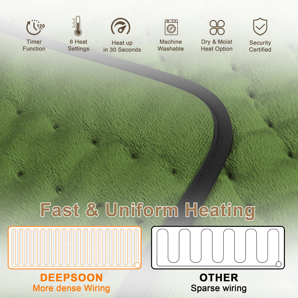Deepsoon heating pad auto shut-off for safe relaxation sessions