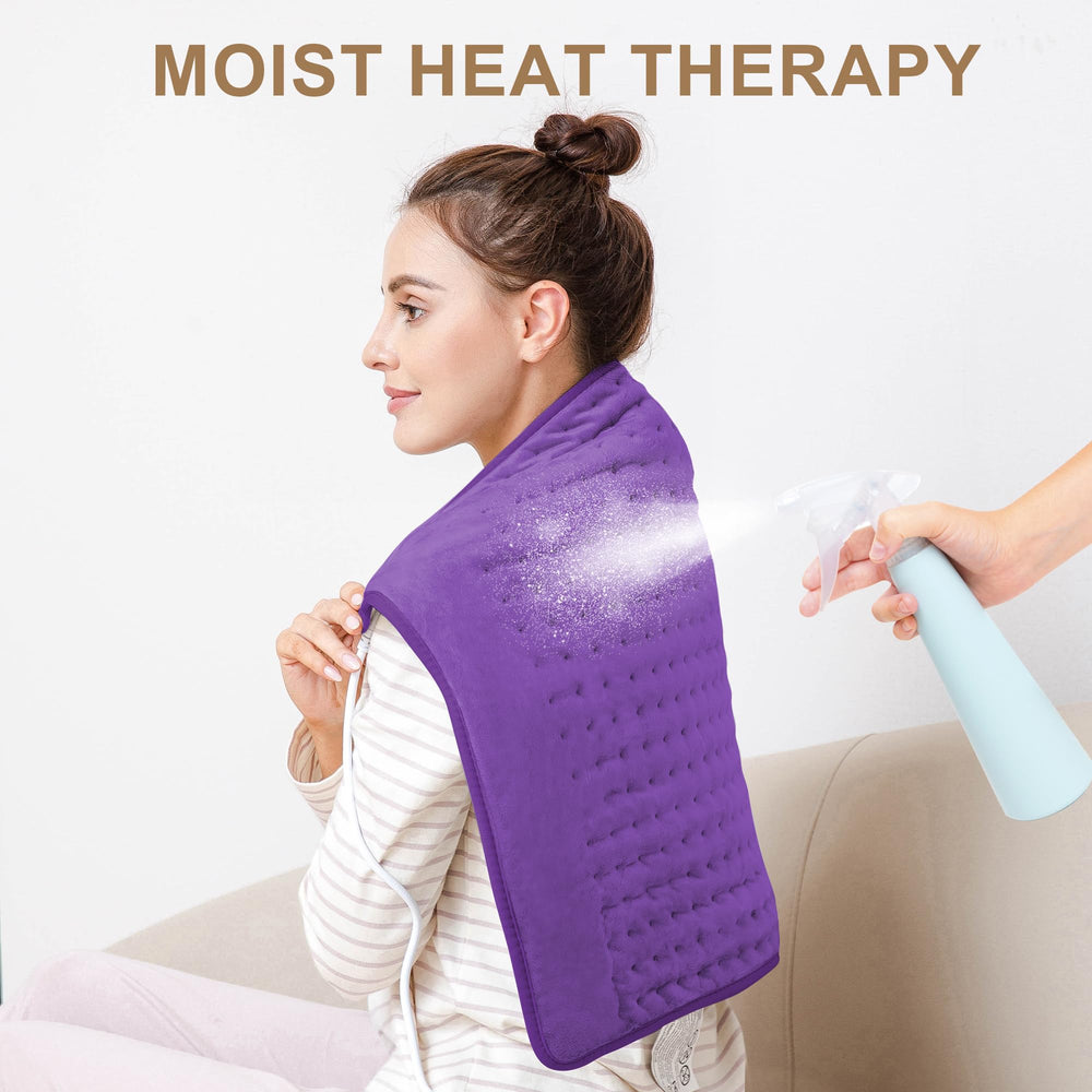 Deepsoon heating pad displays quick heat function for instant warmth.