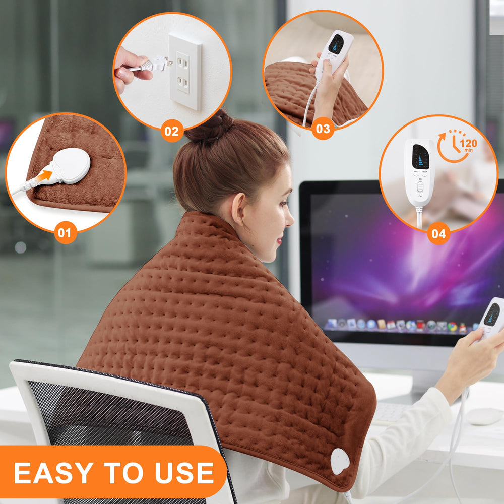 Deepsoon heating pad soft flannel cover feels skin-friendly and cozy.