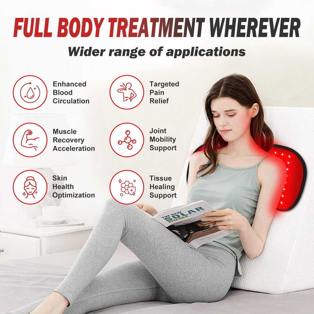 Deerbaba red light pad worn at the waist for portable daily therapy.