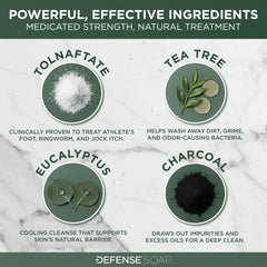 Defense Soap antifungal bar lather action during shower routine