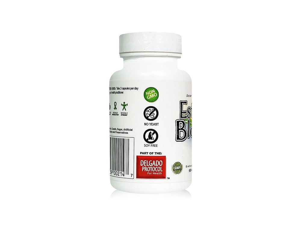 EstroBlock label packaging showing no crystalline DIM promise and clean ingredient list.