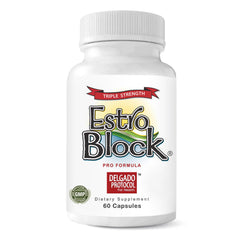 Estroblock Pro bottle front from The Delgado Protocol for hormone balance.