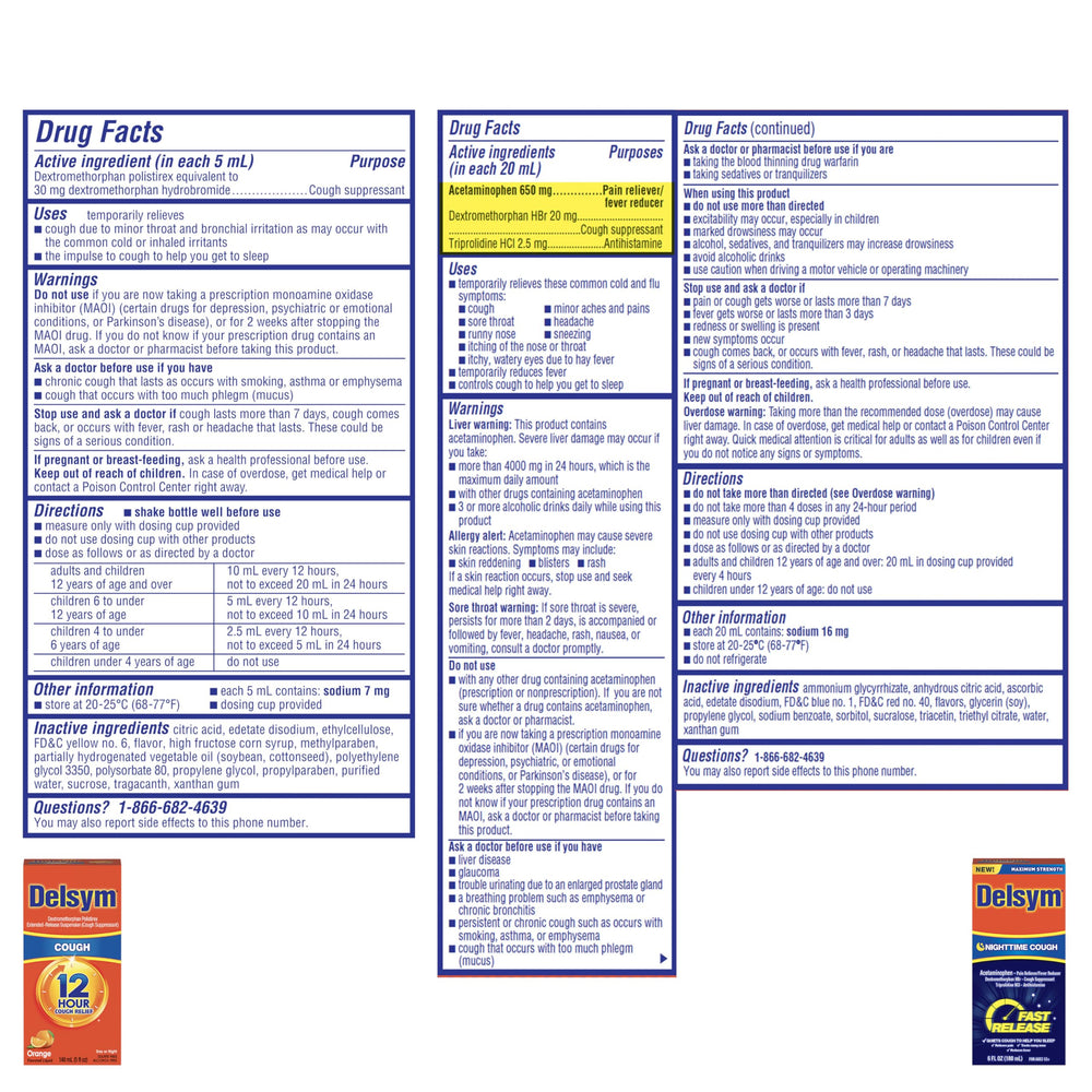 Delsym Combo Pack front view showing two bottles for extended relief.