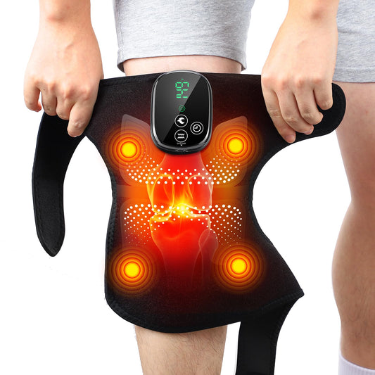 DeMoce cordless knee massager with 5000mAh battery for on-the-go relief.