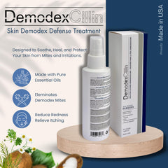 Close-up of Demodexcillin ingredients highlighting a pure formulation.