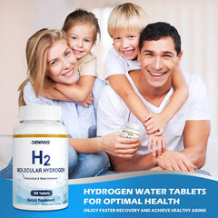 Denivus hydrogen water tablets in a cup for easy daily use at home.