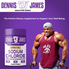 Athlete using Dennis James product during training to stay hydrated and cramp-free.