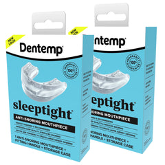 Dentemp SleepTight mouthpiece with custom teeth-fit for secure night comfort.