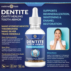 Dentite Tooth Armor Liquid label detail highlights natural ingredients.