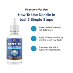 Dentite Tooth Armor Liquid packaging top view emphasizes ease of use.