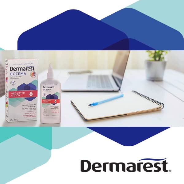 Dermarest eczema medicated lotion three-pack display supports ongoing care.