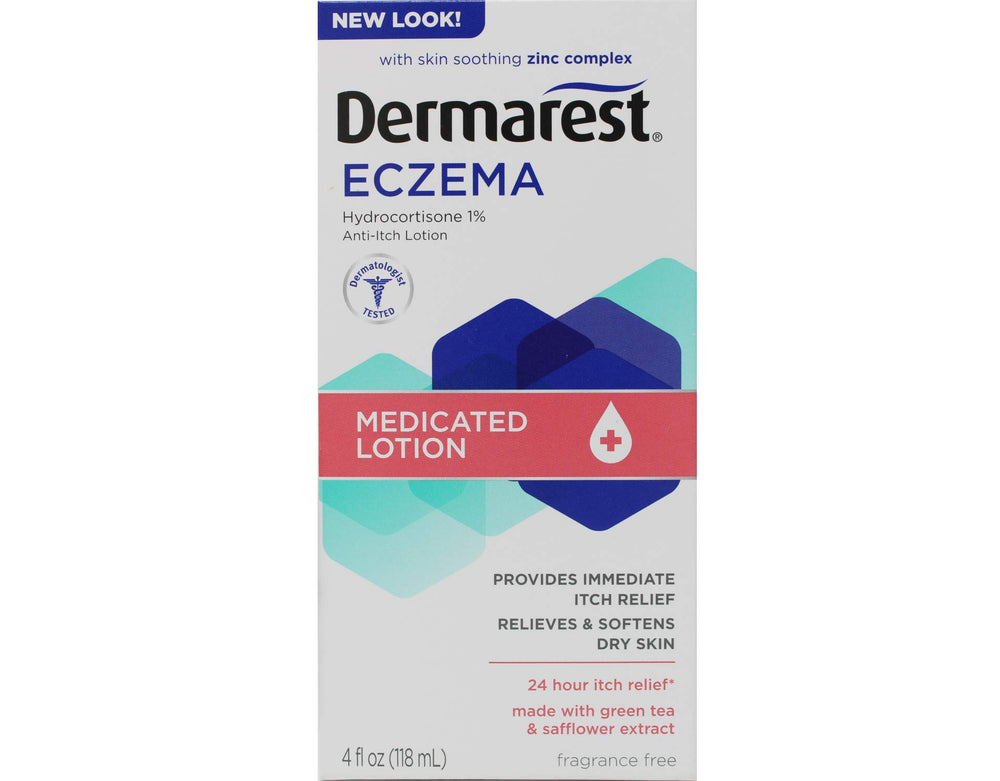 Dermarest eczema medicated lotion bottle ready for daily care and barrier support
