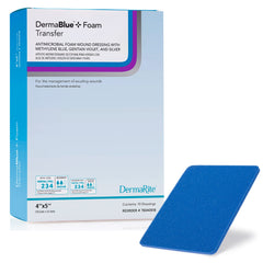 DermaBlue+ foam dressing closeup showing antimicrobial protection for wound care