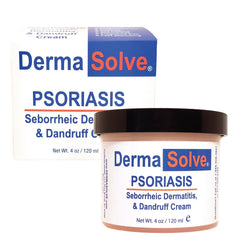 Dermasolve psoriasis cream tube showing medicated formula for soothing relief.