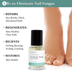 DERMATOOL applicator brush applies treatment precisely around the nail.
