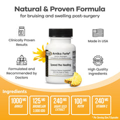 DermAvance Arnika Forte ingredients chart highlights Arnica and Bromelain