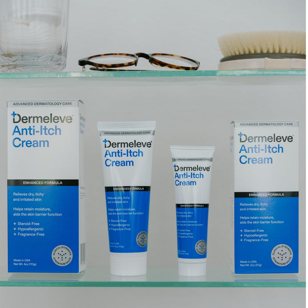 Dermeleve full-body-use illustration demonstrates versatile application areas.