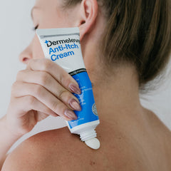 Dermeleve hypoallergenic formula highlighted on label for sensitive skin.