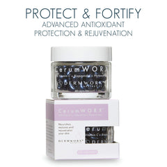 DermWORX CerumWORX Day Serum capsules inside pouch emphasizes convenience and precise dosing.