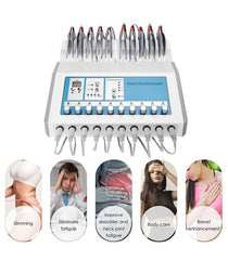 DERUIISSK Massager in use on back demonstrates simple operation and placement.