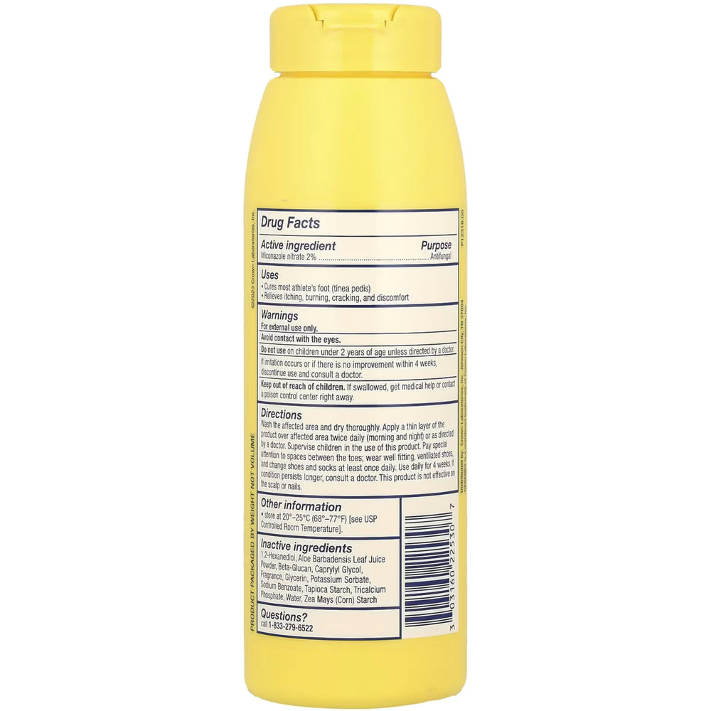 Desenex foot-care powder delivering portable relief for active lifestyles.