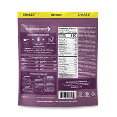 Designer Wellness Designer Whey scoop in tub ready to mix for a balanced energy snack