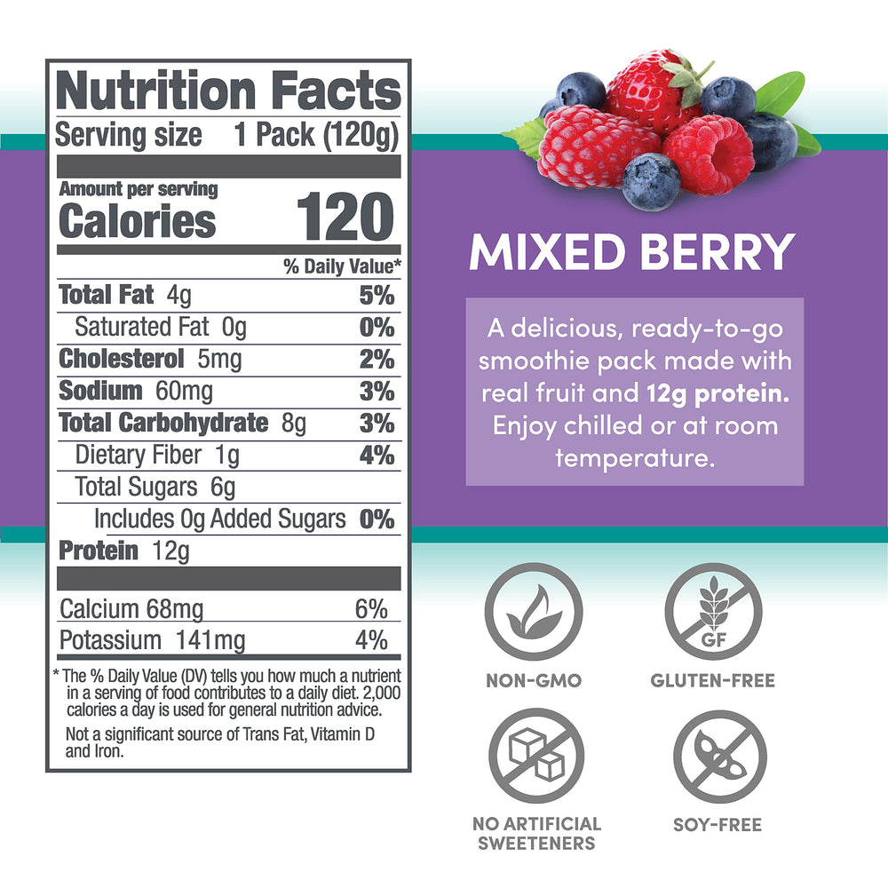 Close-up of Designer Wellness bottle showing creamy texture and berry flavor.