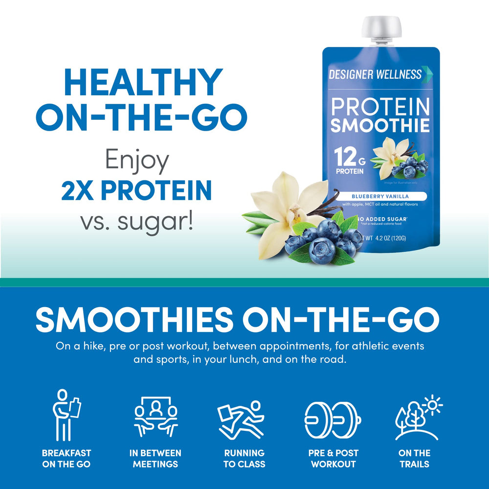 Designer Wellness gluten-free non-GMO smoothie with clean ingredients