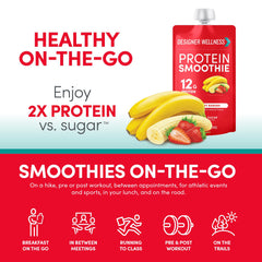Creamy yogurt-like texture of Designer Wellness Protein Smoothie ready to sip.