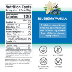 Designer Wellness blueberry vanilla smoothie suitable for adults and kids