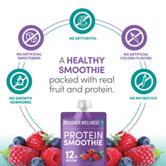 Pourable smoothie texture highlight from Designer Wellness for a creamy, yogurt-like bite.