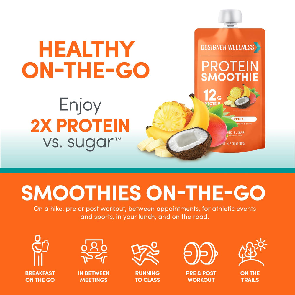 Designer Wellness Protein Smoothie zero added sugar for mindful snacking