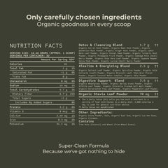 Detox Organics Greens Chocolate serving spoon for quick, convenient greens nutrition.