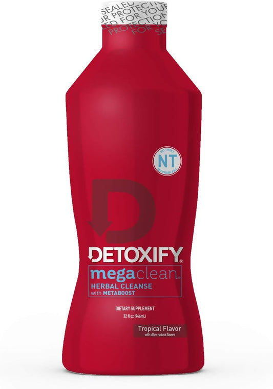 Detoxify Mega Clean NT Tropical 32 oz bottle for a refreshing cleanse
