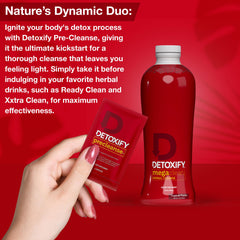 Detoxify Mega Clean tropical pour demonstrates convenient mixing and usage.