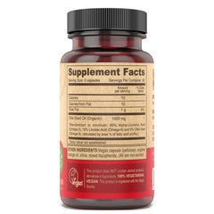 DEVA Chia Seed Oil label confirms vegan status and purity.