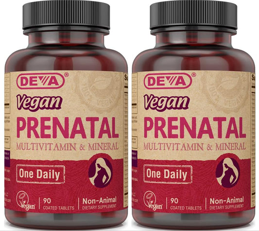 DEVA Prenatal bottle pack 2 shows vegan vitamins for daily pregnancy support